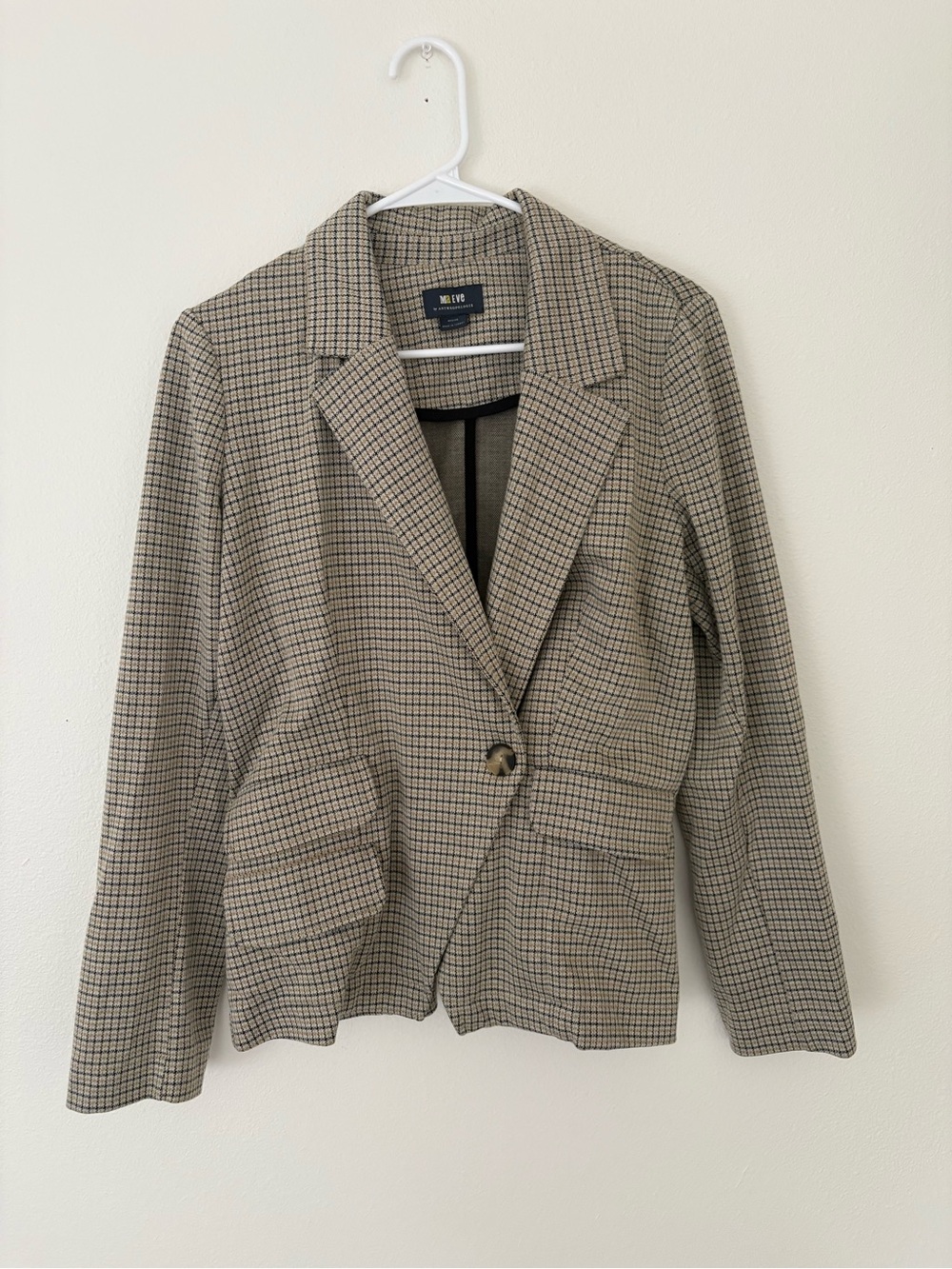 Maeve Anthropologie Plaid Single-Button Tailored Blazer Women’s Small